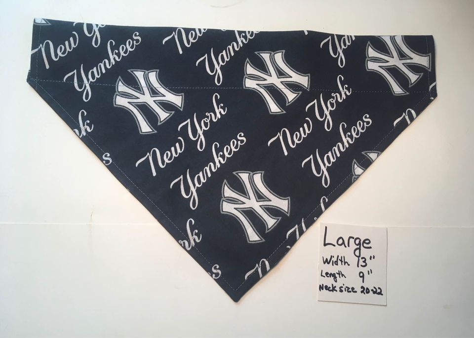 Yankees Custom Sewn Name Large Dog Bandana
