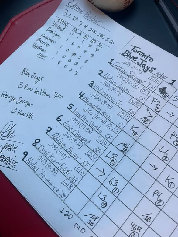 Dan's Scorecard - 2025 ALCS Game #7 Mariners v. Blue Jays 10/20 - 1/1